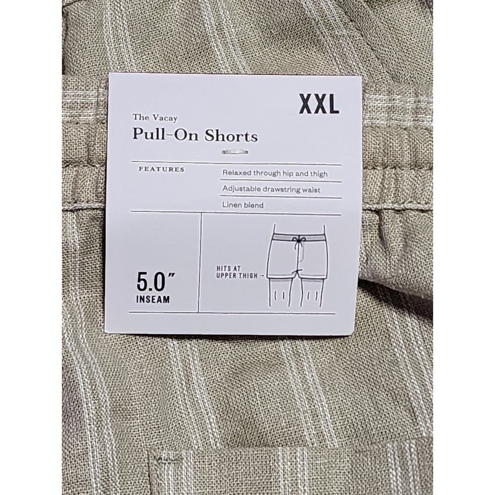 Goodfellow & Co Pull-On Shorts Linen Blend 5"‎ Inseam XXL Tan Stripe - Picture 7 of 10